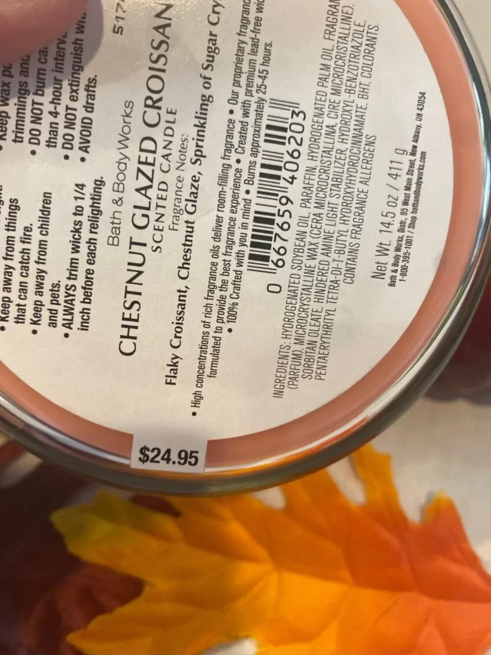 “Chestnut Glazed Croissant” Bath & Body Works New 3 Wick Candle